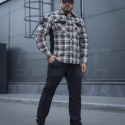 Тактична мілітарі Сорочка FCT Blackbeard демісезон в клітинку Сіро-помаранчева (13 номер)