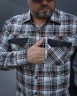Тактическая милитари Рубашка FCT Blackbeard демисезон в клеточку Серо-оранжевая (13 номер) 40-42/3