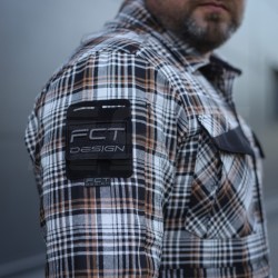 Тактическая милитари Рубашка FCT Blackbeard демисезон в клеточку Серо-оранжевая (13 номер)