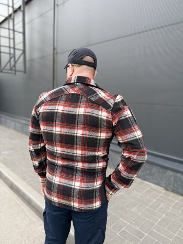 Тактична мілітарі Сорочка FCT утеплена в клітинку Червоно-біла (15 номер)  40-42/3 40-42/3