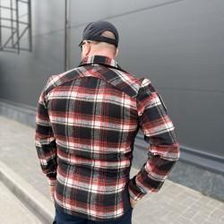 Тактична мілітарі Сорочка FCT демісезон утеплена в клітинку Червоно-біла (15 номер) 