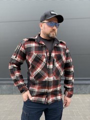 Тактична мілітарі Сорочка FCT утеплена в клітинку Червоно-біла (15 номер)