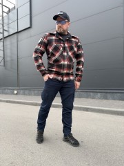 Тактична мілітарі Сорочка FCT утеплена в клітинку Червоно-біла (15 номер)