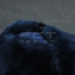 Шапка-вушанка натуральне хутро синя