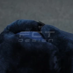 Шапка-ушанка натуральный мех синяя