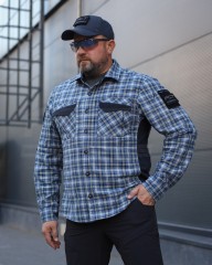 Тактична мілітарі Сорочка FCT Blackbeard демісезон в клітинку Синя (8 номер) 