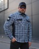 Тактическая милитари Рубашка FCT Blackbeard демисезон в клетку Синяя (8 номер)  40-42/3