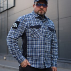 Тактична мілітарі Сорочка FCT Blackbeard демісезон в клітинку Синя (8 номер)