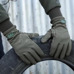 Рукавиці Софтшел хакі з Тачскріном утеплені