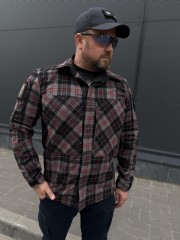 Тактична мілітарі Сорочка FCT утеплена в клітинку Червоно-сіра (17 номер)