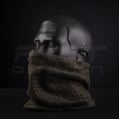 Бафф Гексагон с утяжкой,шарф-труба флис соты Хаки