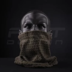 Бафф Гексагон с утяжкой,шарф-труба флис соты Хаки