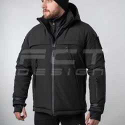 Куртка Патрол Софтшел тактическая для Полиции черная термофлис