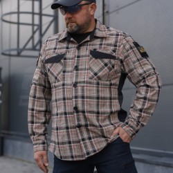 Тактична мілітарі Сорочка FCT Blackbeard демісезон в клітинку Тан (3 номер)