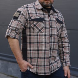 Тактическая милитари Рубашка FCT Blackbeard демисезон в клетку Тан (3 номер)