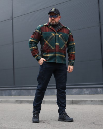 Тактична мілітарі Сорочка FCT утеплена в клітинку Червоно-зелена (21 номер)  40-42/3 40-42/3