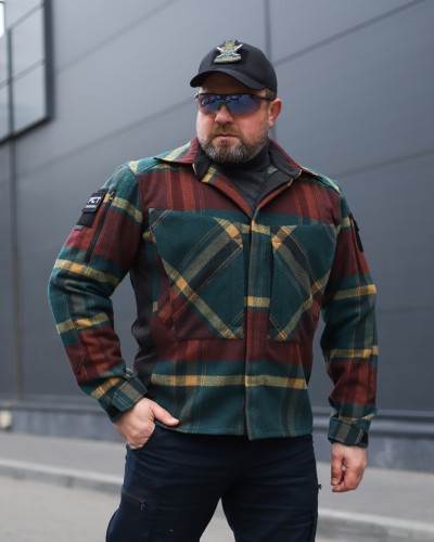 Тактична мілітарі Сорочка FCT утеплена в клітинку Червоно-зелена (21 номер)  40-42/3 40-42/3