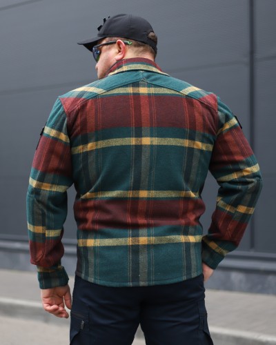 Тактична мілітарі Сорочка FCT утеплена в клітинку Червоно-зелена (21 номер)  40-42/3 40-42/3