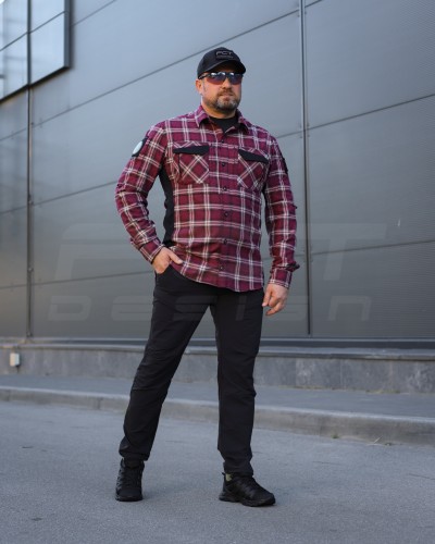 Тактична мілітарі Сорочка FCT Blackbeard демісезон в клітинку Червона (6 номер) 40-42/3 40-42/3