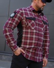 Тактична мілітарі Сорочка FCT Blackbeard демісезон в клітинку Червона (6 номер)