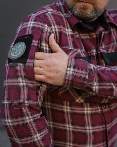 Тактична мілітарі Сорочка FCT Blackbeard демісезон в клітинку Червона (6 номер) 40-42/3 40-42/3