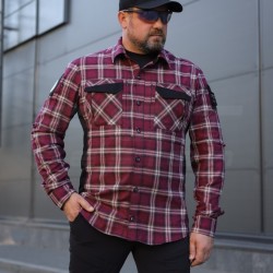Тактическая милитари Рубашка FCT Blackbeard демисезон в клетку Красная (6 номер)