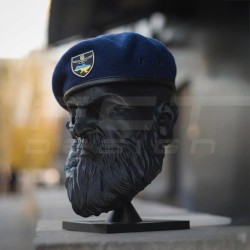 Берет крапля в зборі синій із пришитою кокардою Поліції Спеціального Призначення