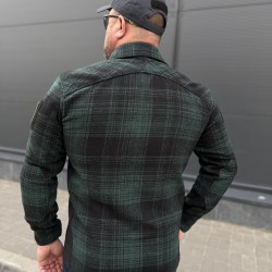 Тактична мілітарі Сорочка FCT демісезон утеплена в клітинку Зелена (22 номер)