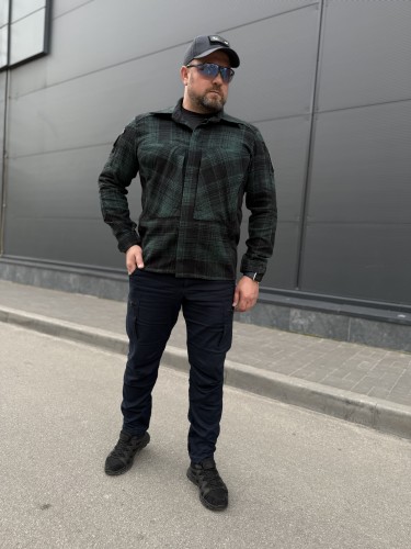 Тактична мілітарі Сорочка FCT утеплена в клітинку Зелена (22 номер)  40-42/3 40-42/3