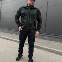 Тактична мілітарі Сорочка FCT демісезон утеплена в клітинку Зелена (22 номер)