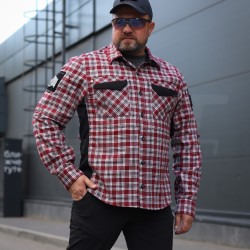 Тактична мілітарі Сорочка FCT Blackbeard демісезон в клітинку Червоно-біла (9 номер)