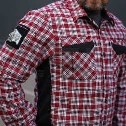 Тактична мілітарі Сорочка FCT Blackbeard демісезон в клітинку Червоно-біла (9 номер)