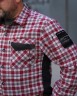 Тактическая милитари Рубашка FCT Blackbeard демисезон в клетку Красно-белая (9 номер)  40-42/3