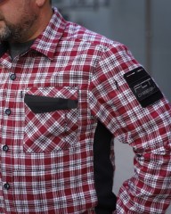 Тактична мілітарі Сорочка FCT Blackbeard демісезон в клітинку Червоно-біла (9 номер) 