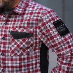 Тактическая милитари Рубашка FCT Blackbeard демисезон в клетку Красно-белая (9 номер) 