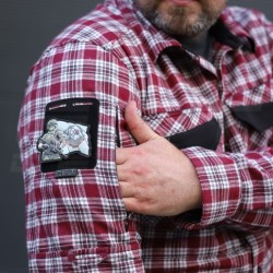 Тактическая милитари Рубашка FCT Blackbeard демисезон в клетку Красно-белая (9 номер) 