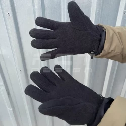 Перчатки двойной флис с утеплителем черные