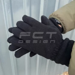 Перчатки двойной флис с утеплителем черные