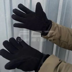 Перчатки двойной флис с утеплителем черные