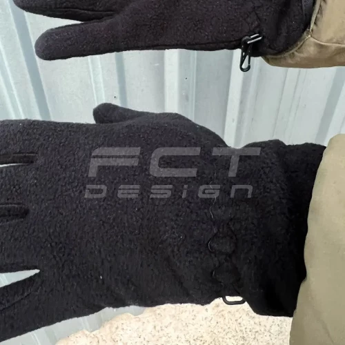 Рукавички подвійний фліс із утеплювачем чорні  