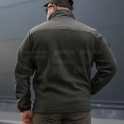 Кофта фліс хакі спрощена з липучками