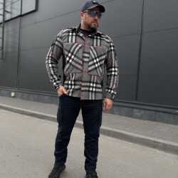 Тактическая милитари Рубашка FCT демисезон утепленная в клетку Серо-красная (23 номер)