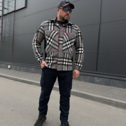 Тактическая милитари Рубашка FCT демисезон утепленная в клетку Серо-красная (23 номер)