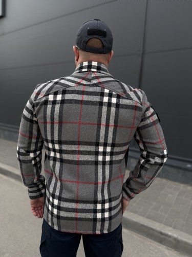 Тактична мілітарі Сорочка FCT утеплена в клітинку Сіро-червона (23 номер) 40-42/3 40-42/3