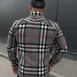 Тактична мілітарі Сорочка FCT демісезон утеплена в клітинку Сіро-червона (23 номер)