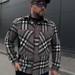 Тактична мілітарі Сорочка FCT демісезон утеплена в клітинку Сіро-червона (23 номер)