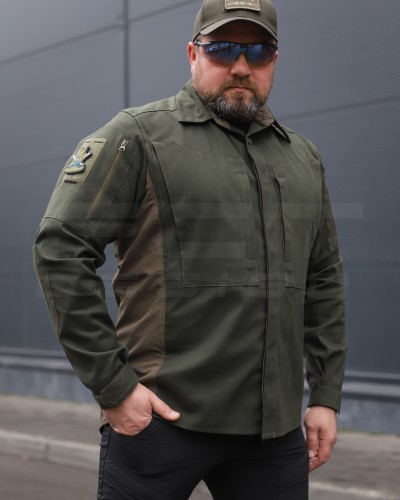 Тактическая милитари Рубашка Сталкер FCT конвас стрейч хаки  40-42/3