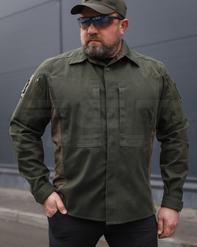 Тактическая милитари Рубашка Сталкер FCT конвас стрейч хаки  40-42/3