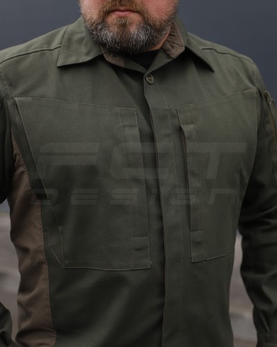 Тактическая милитари Рубашка Сталкер FCT конвас стрейч хаки  40-42/3