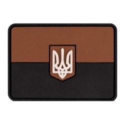 Шеврон/патч резиновый ПВХ "Флаг" коричневый